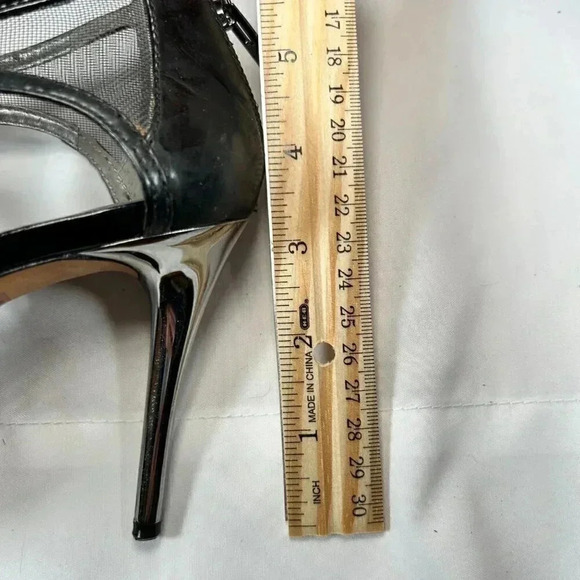 Antonio Melani Size 6.5 Black Cage Heels Metallic Heel Date Night - Picture 7 of 10